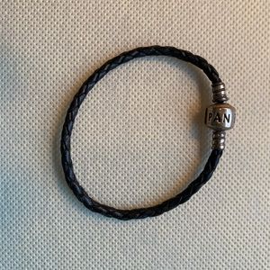 Pandora Braided Leather Bracelet Black